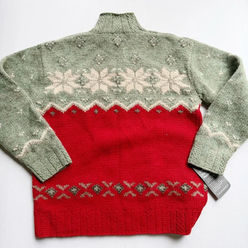 Rare Vintage 90s Ralph Lauren HandKnit Alpaca Wool Blend 1/4 Zip Sweater NEW - Picture 2 of 5